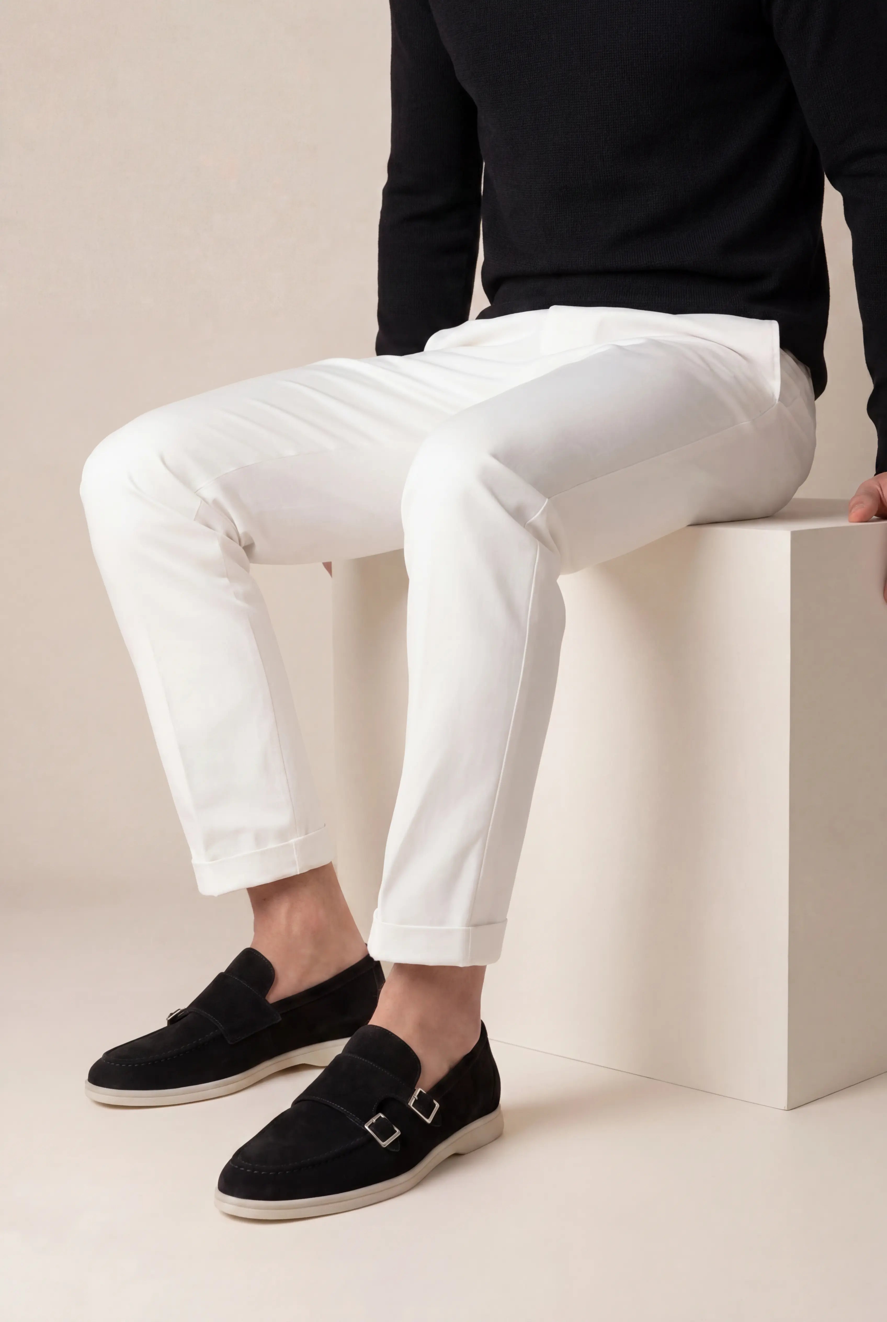 Telvino Suède Monk Loafer Black