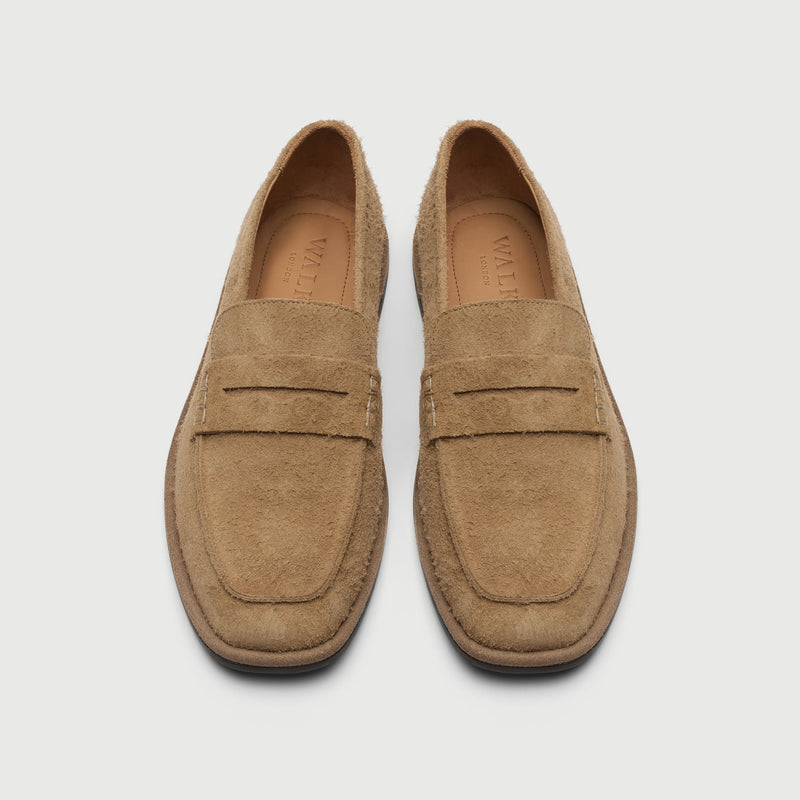 Tan Hairy Suède Saddle Loafer
