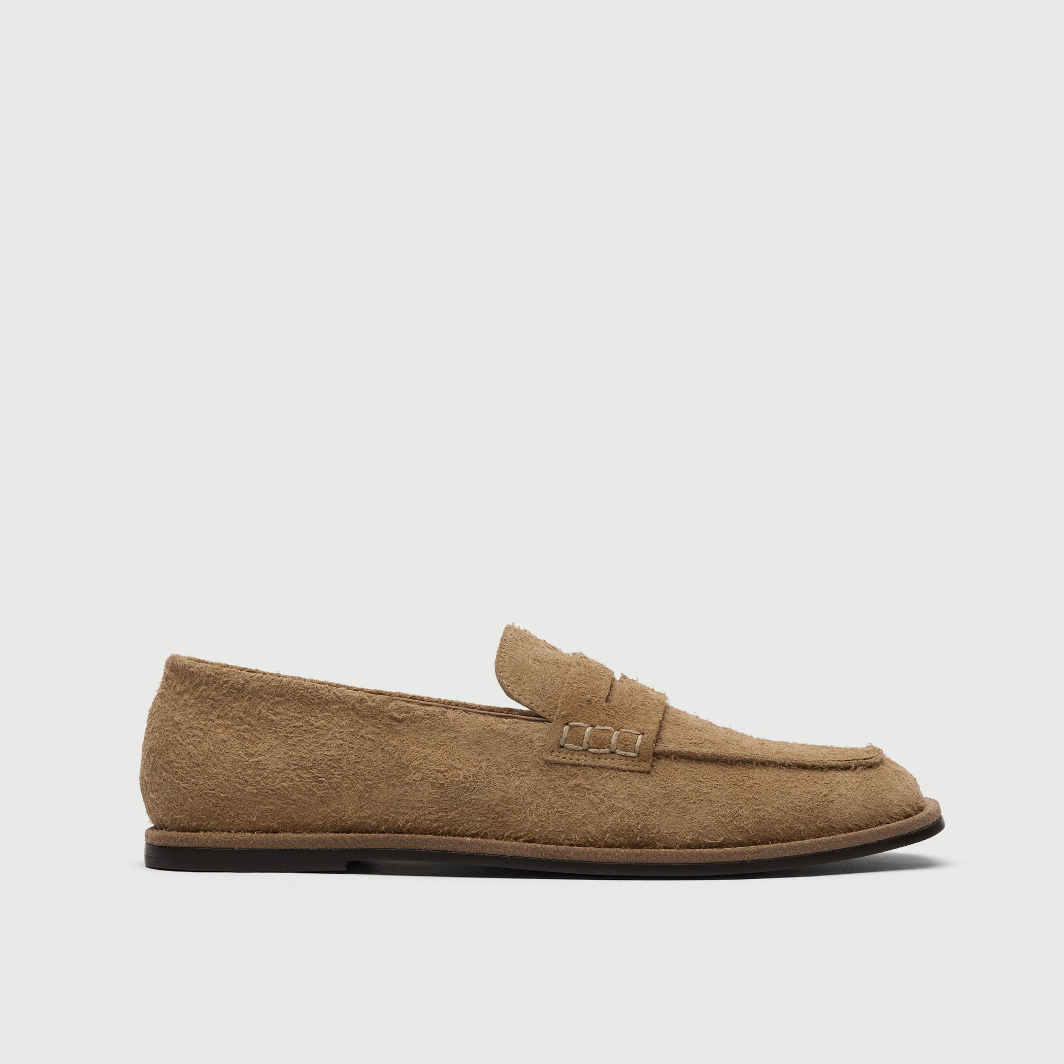 Tan Hairy Suède Saddle Loafer