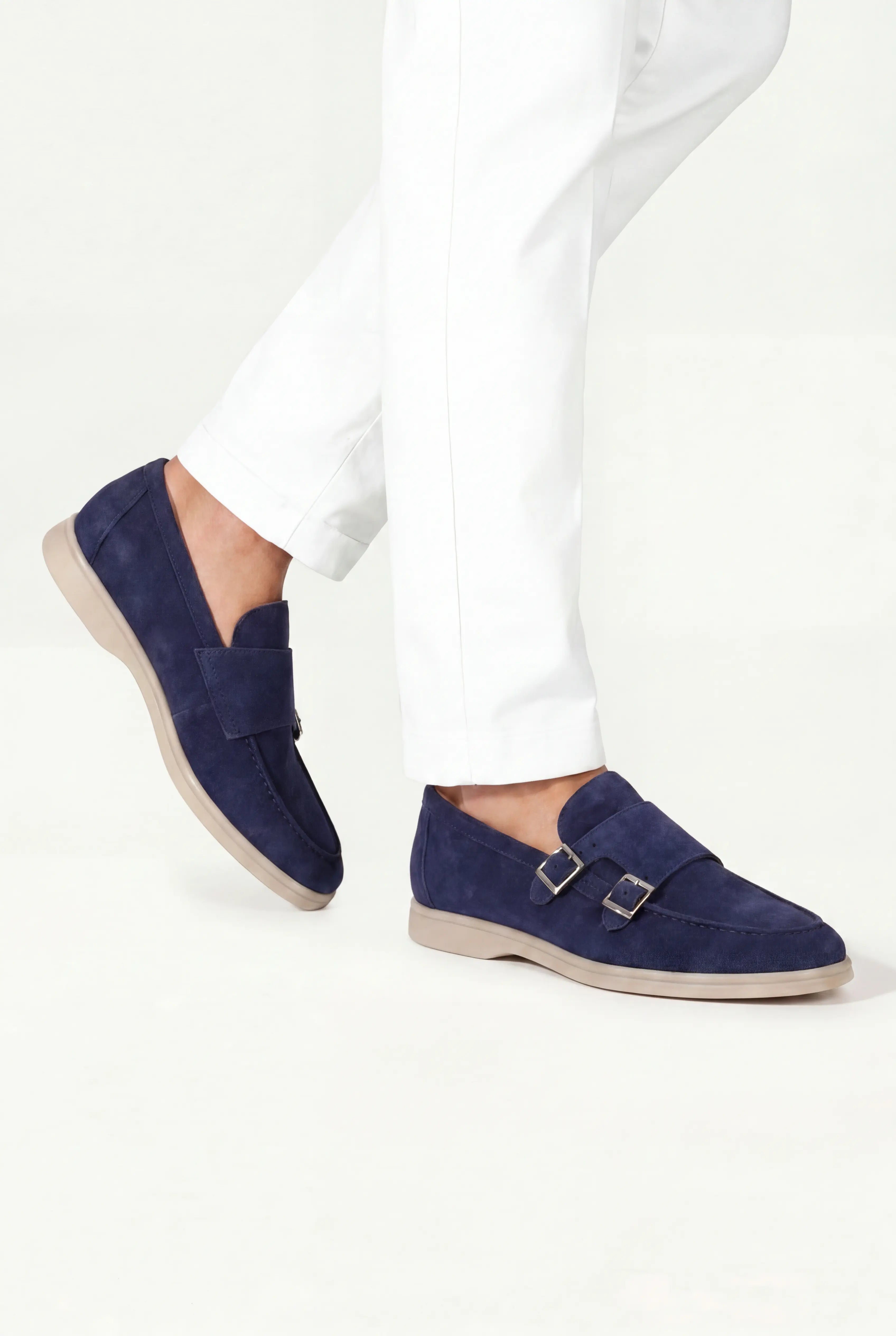 Telvino Suède Monk Loafer Navy