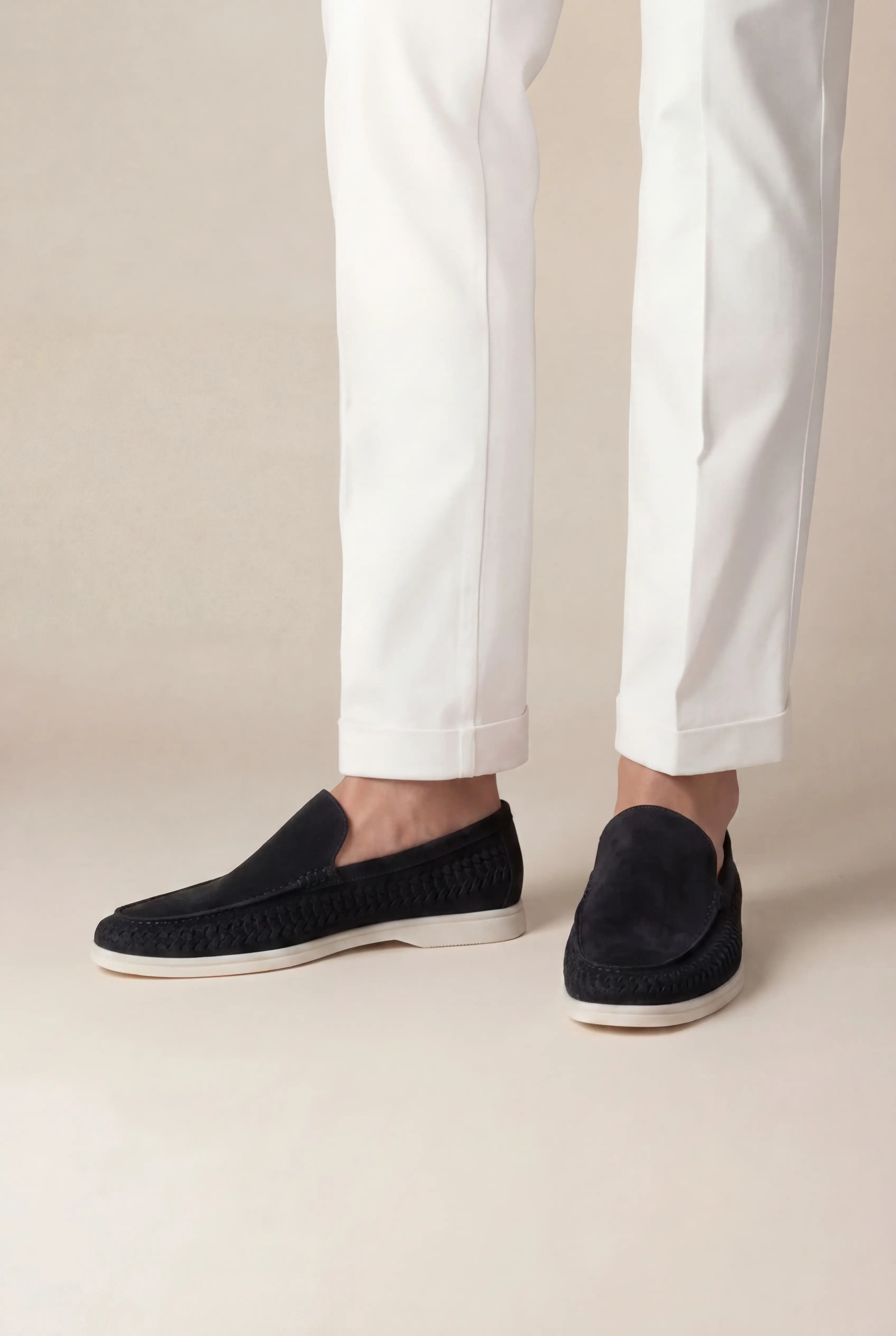 Nervino Suède Woven Loafer Black