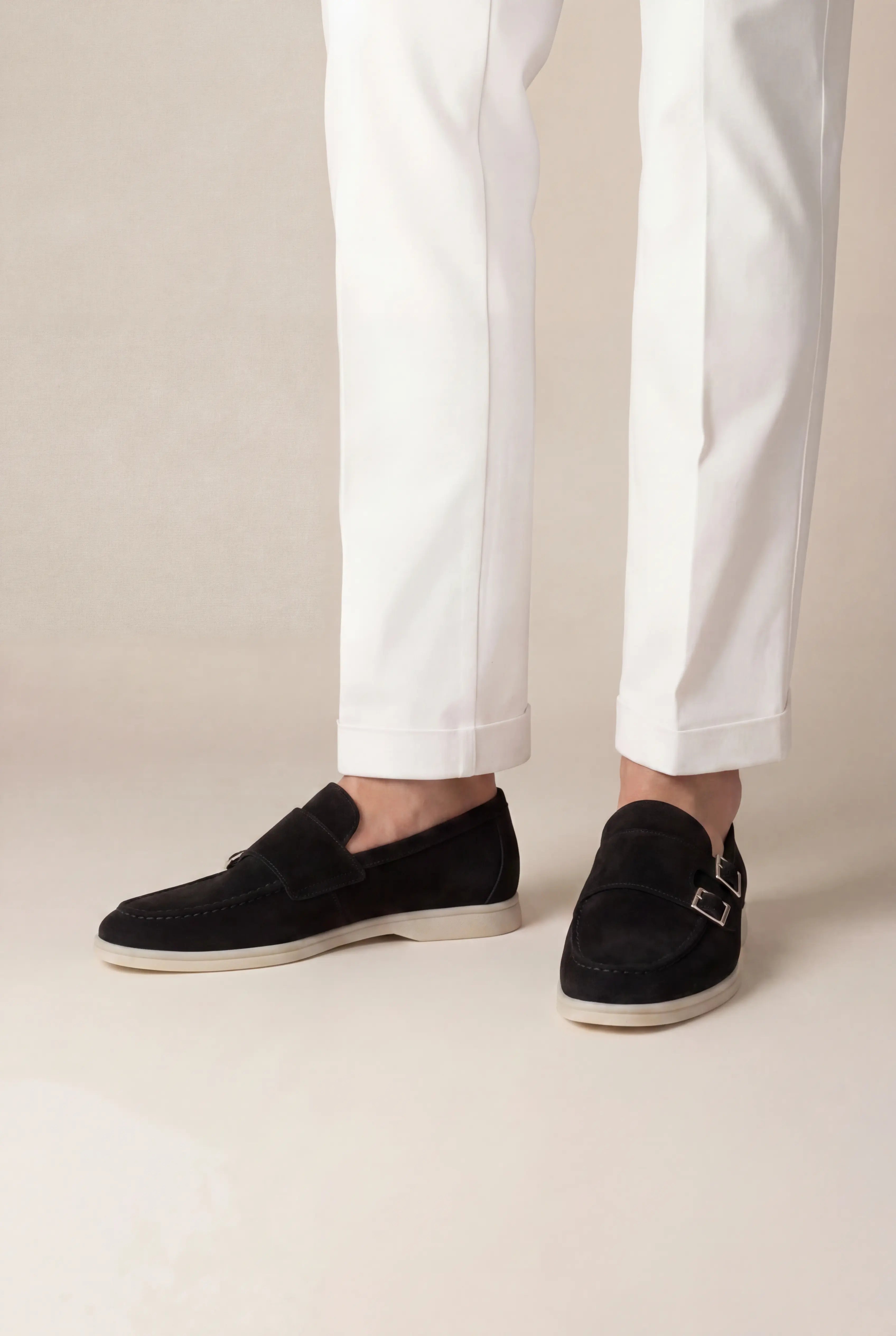 Telvino Suède Monk Loafer Black