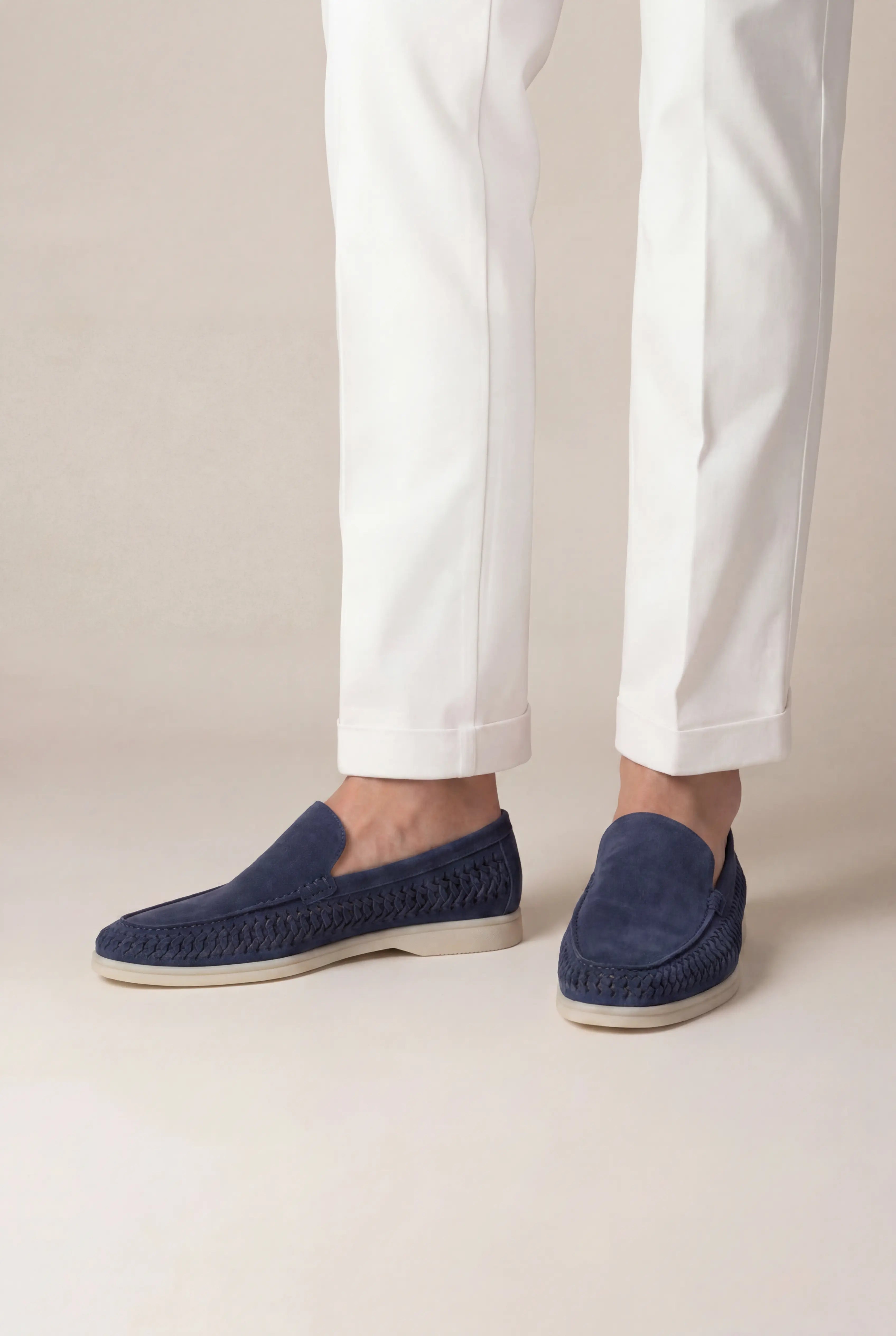 Nervino Suède Woven Loafer Navy