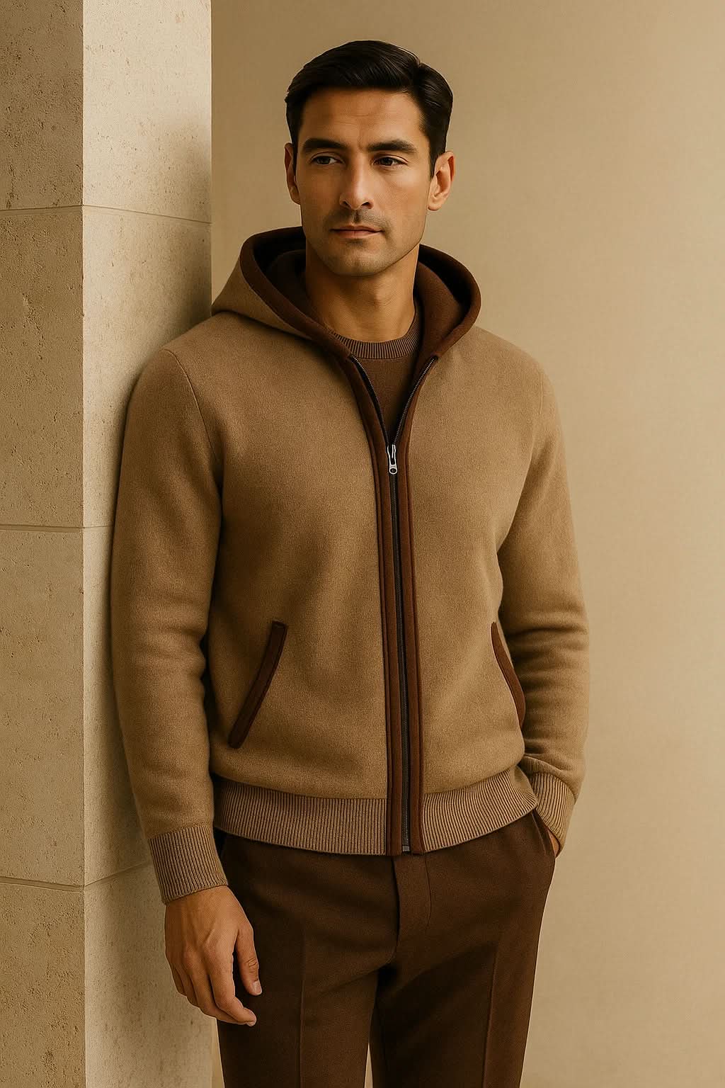 Sorano Hooded Cardigan Brown
