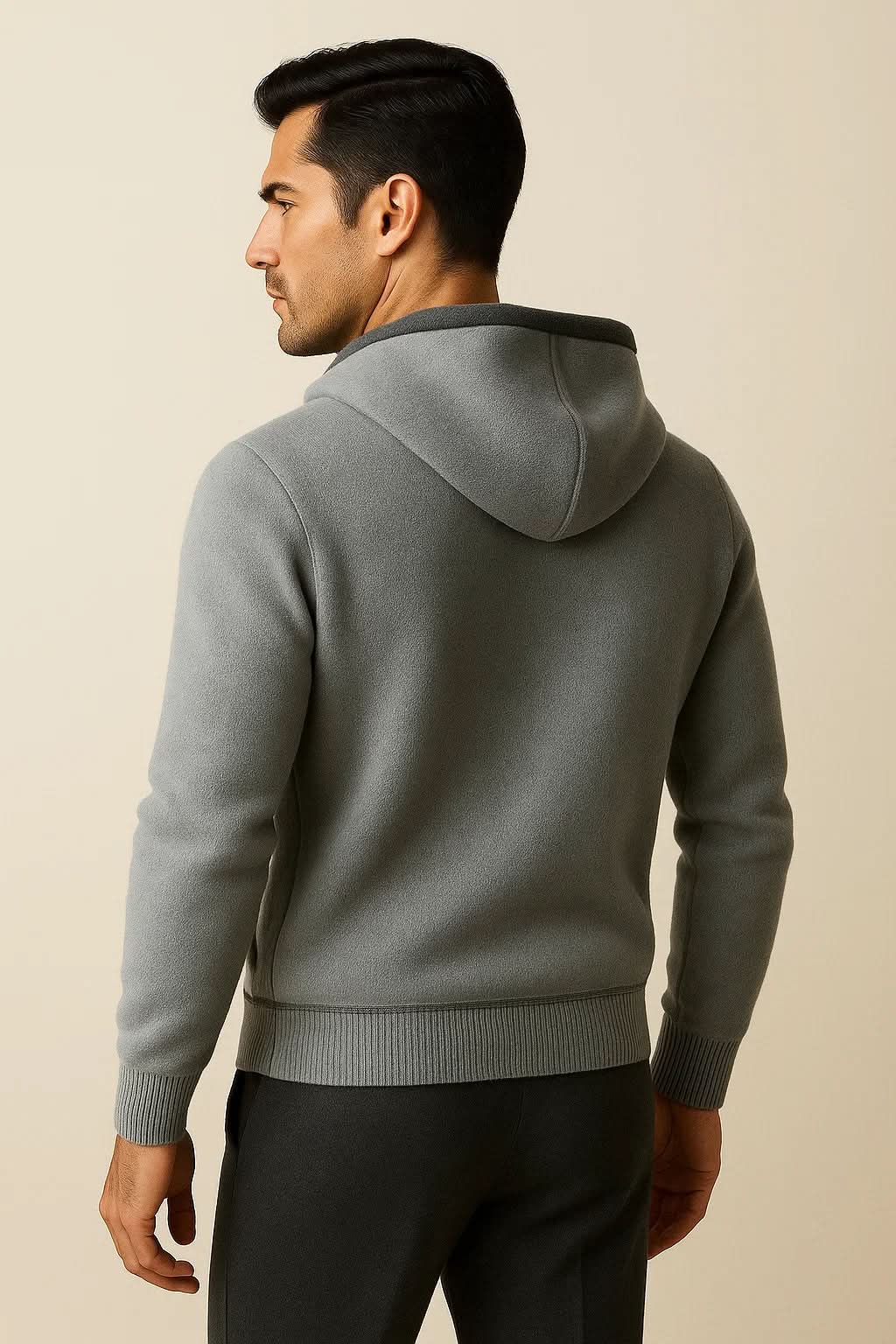 COMO HOODED CARDIGAN GREY