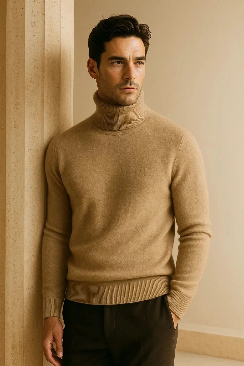 Carezza Cashmere Turtleneck Dark Beige