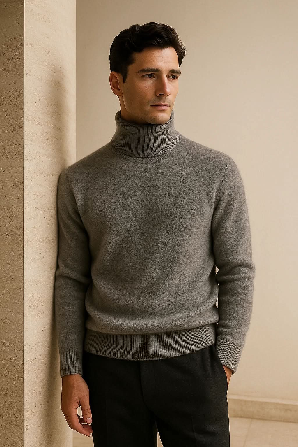 Carezza Cashmere Turtleneck Grey