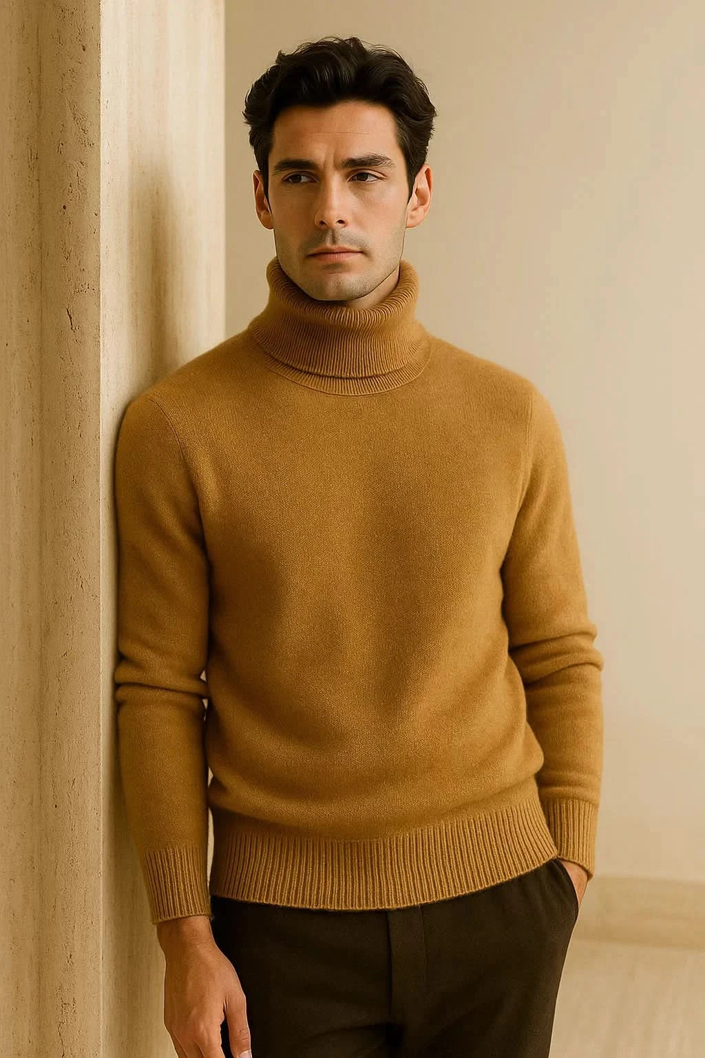 Carezza Cashmere Turtleneck Brown