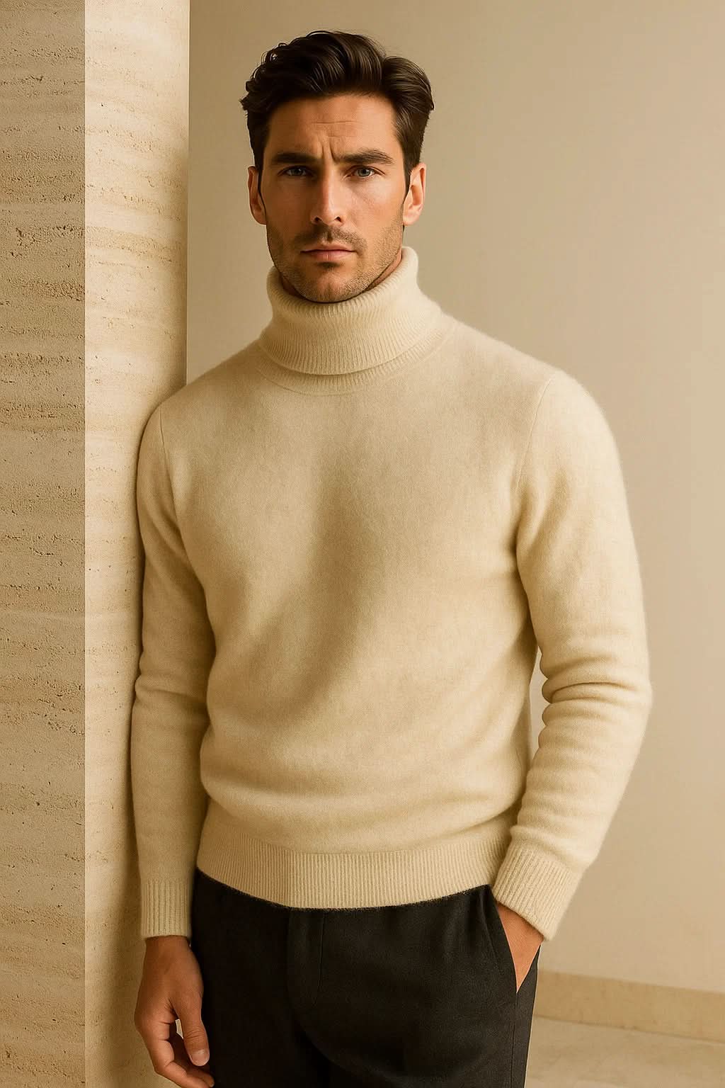 Carezza Cashmere Turtleneck Ivory