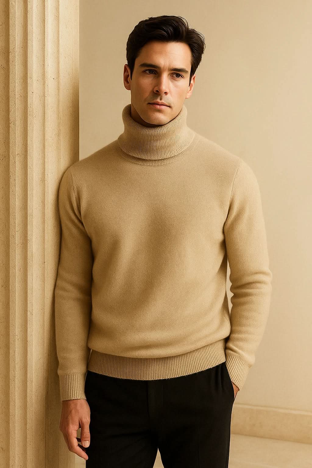 Carezza Cashmere Turtleneck Beige