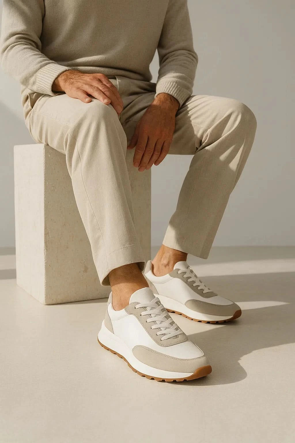 Calzatura Suede Runner White