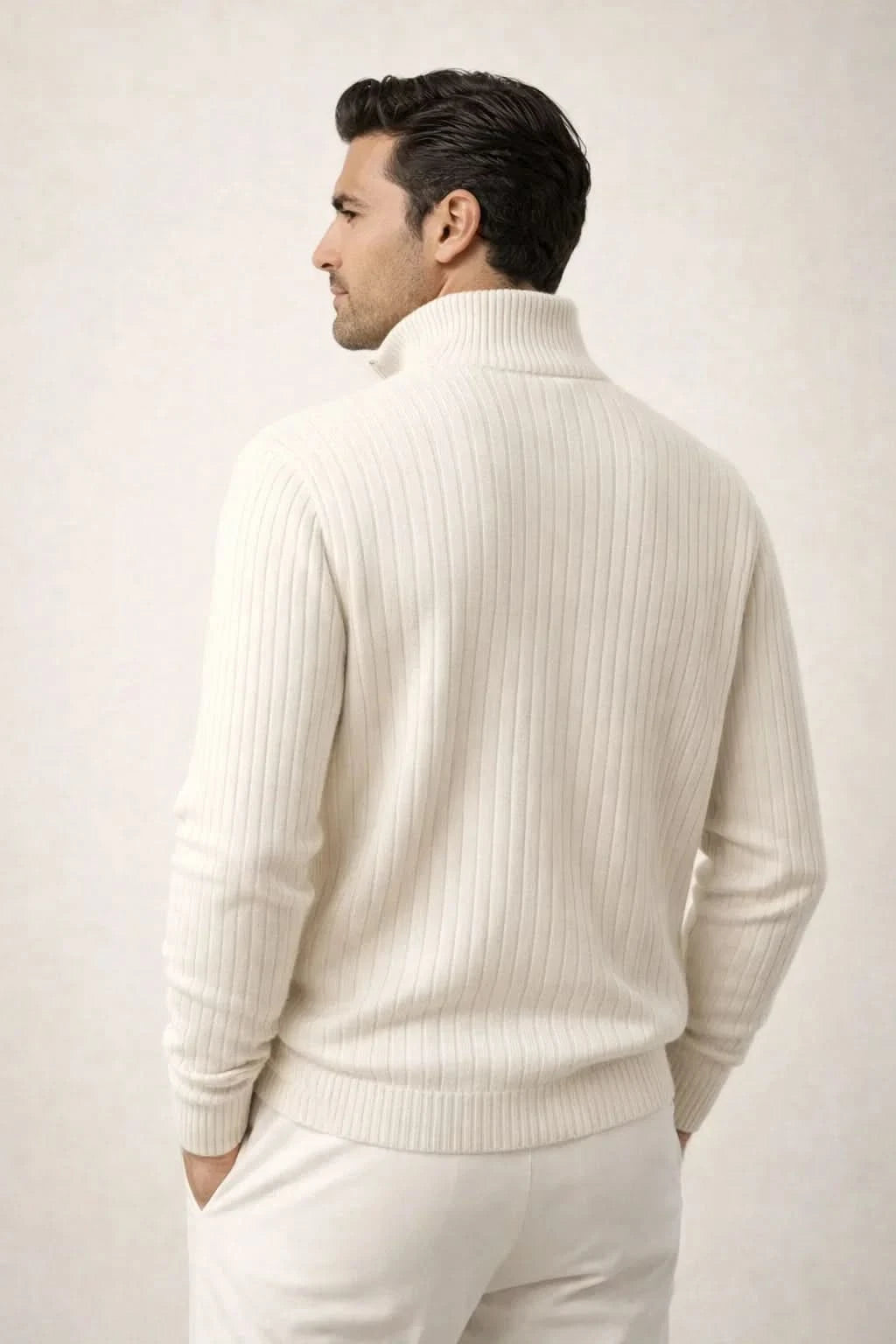 Enrico Zip Up Ivory