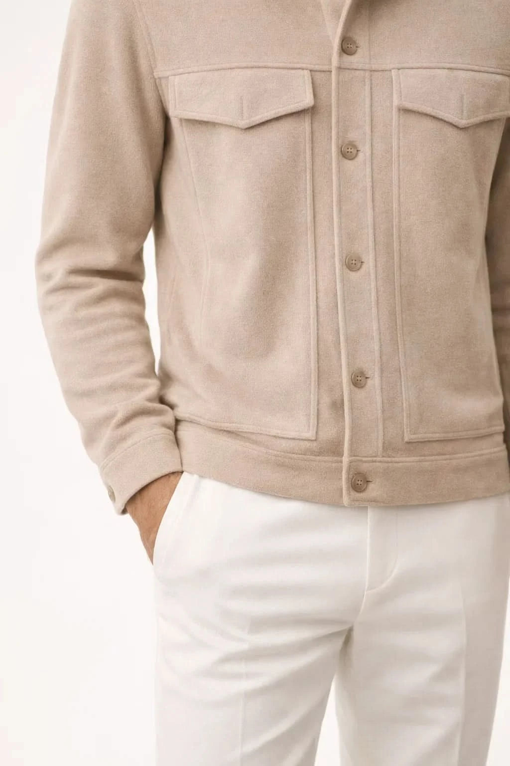 Light Beige Suede Jacket