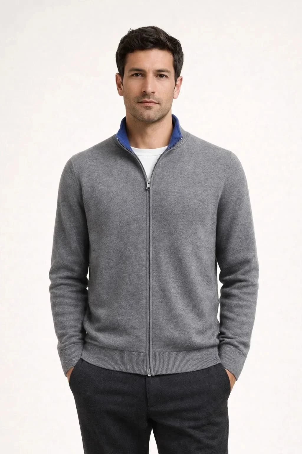 GEORGIO REVERSIBLE ZIP KNIT NAVY