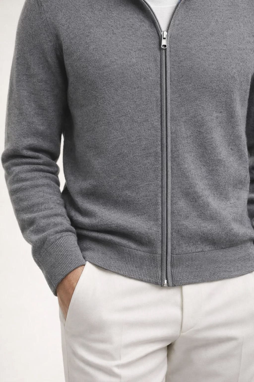 GEORGIO REVERSIBLE ZIP KNIT NAVY