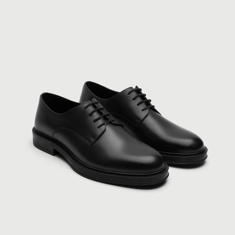Black Leather Derby Shoe