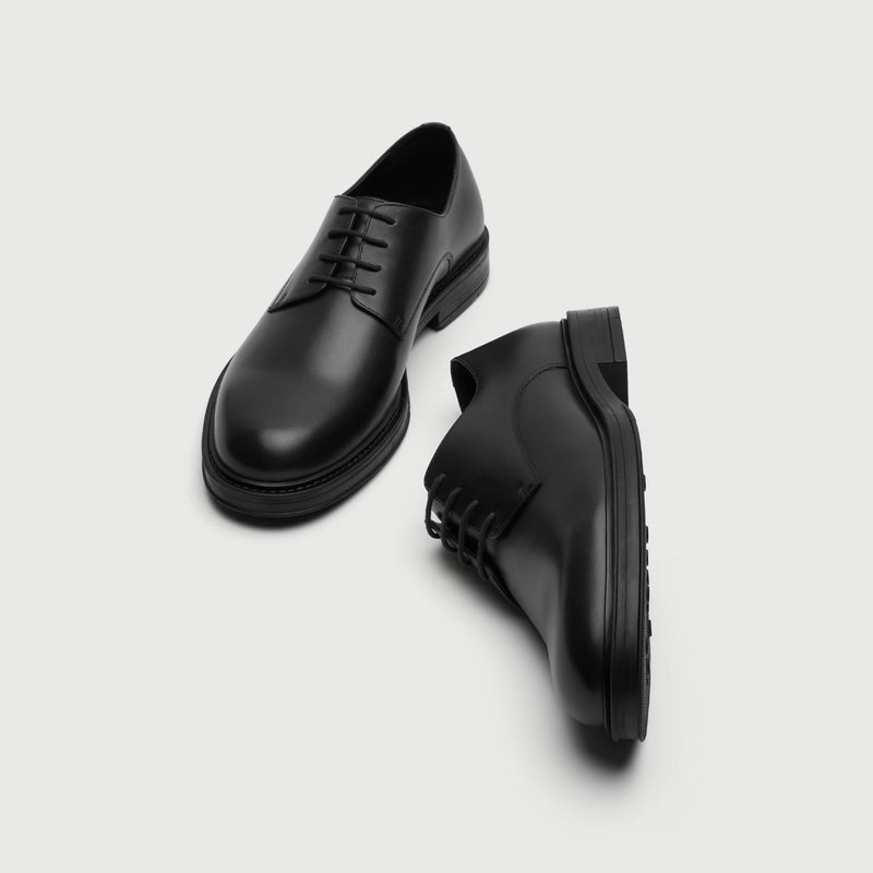Black Leather Derby Shoe