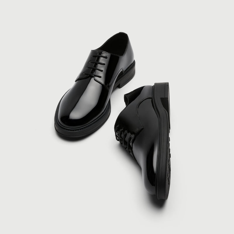 Black Patent Derby Shoe