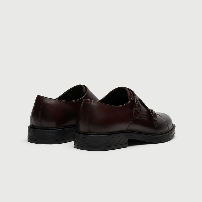 Brown Leather Double Monk Shoe