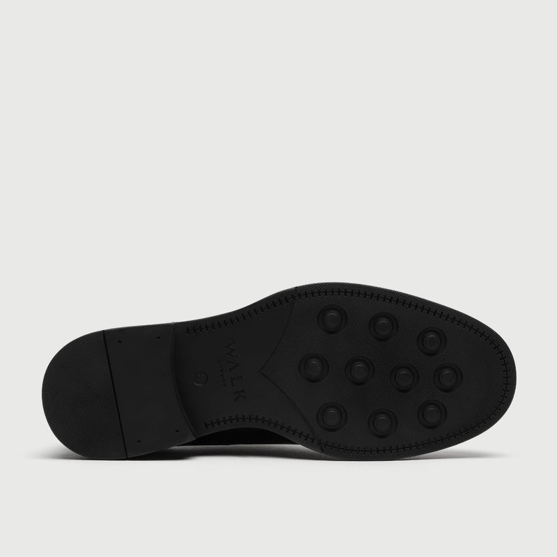 Black Leather Double Monk Shoe