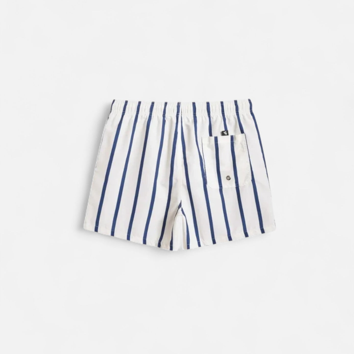 The Gentleman’s Brand | Men’s Striped Swim Shorts – White with Navy Stripes, 100% Polyester, Classic Fit for Old Money Summer Style