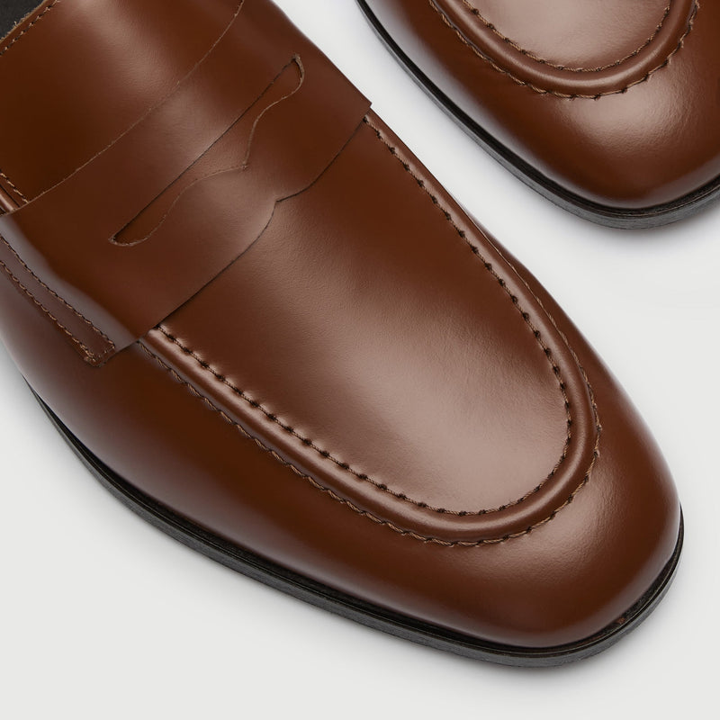 Tan Leather Saddle Loafer