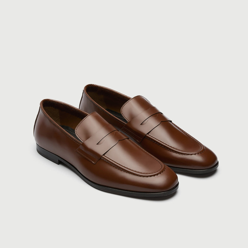 Tan Leather Saddle Loafer